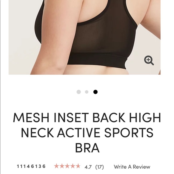 Torrid Black Mesh Inset Back High Neck Sports Bra - Picture 4 of 11